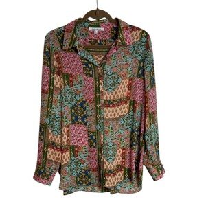 Rose & Olive Multicoloured Patchwork Floral Blouse Top Women’s Large Cottagecore